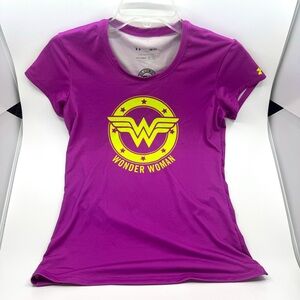 Under Armour/DC Comics Original Wonder Woman HeatGear Purple Athletic Shirt S